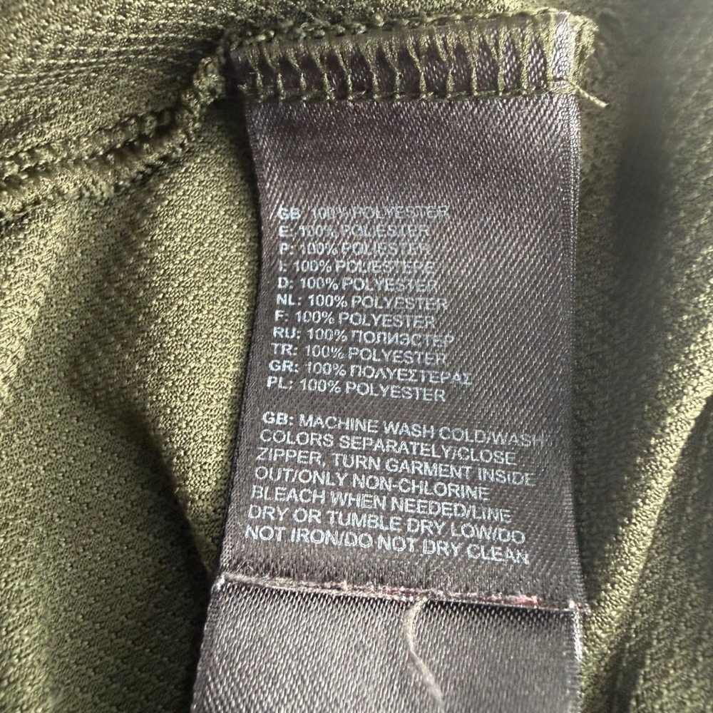 The North Face Men's Size Medium 1/4 Zip Pullover Olive Green Lime Stitching - Picture 6 of 6